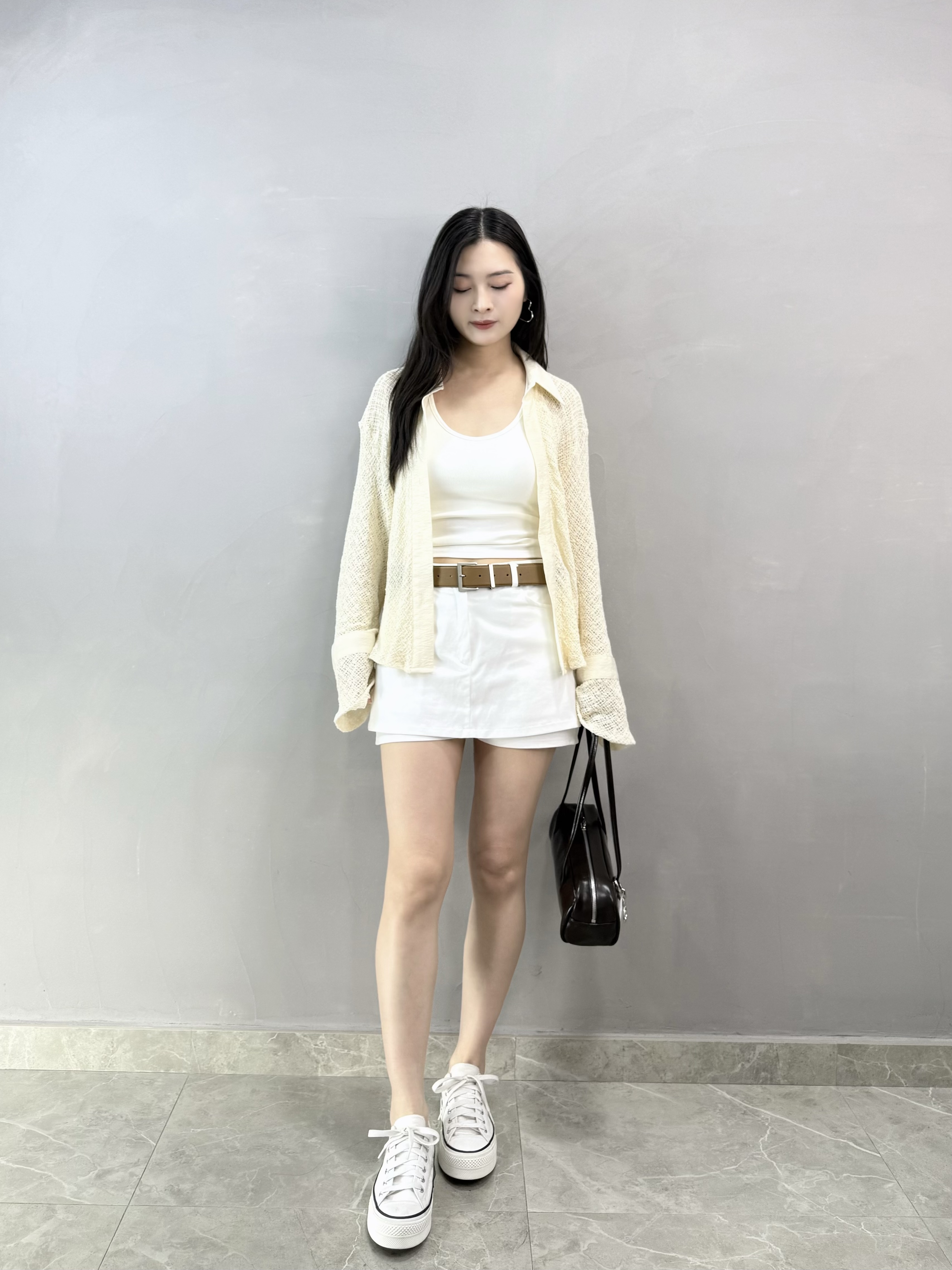 K87 兩著綁帶通花Top