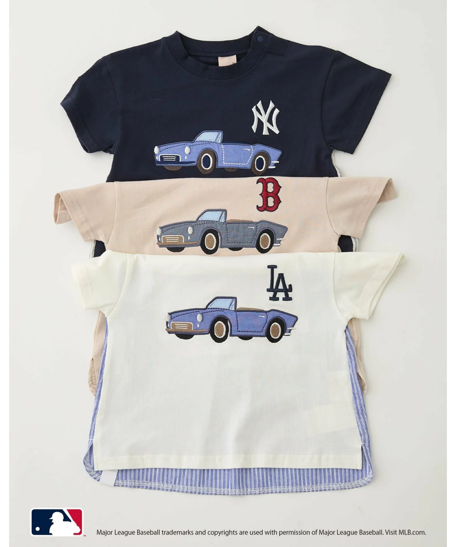 🆕【⭐訂購⭐】日本直送🇯🇵 #MLB 汽車刺繡貼花 層疊 短袖Tee［3款選］🌀[ELHA-0048][260910]
