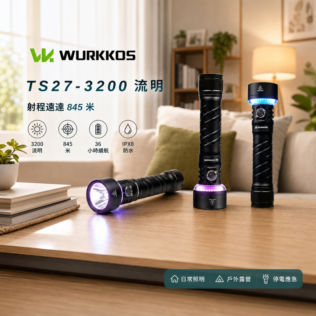 Wurkkos TS27 3200流明手電筒