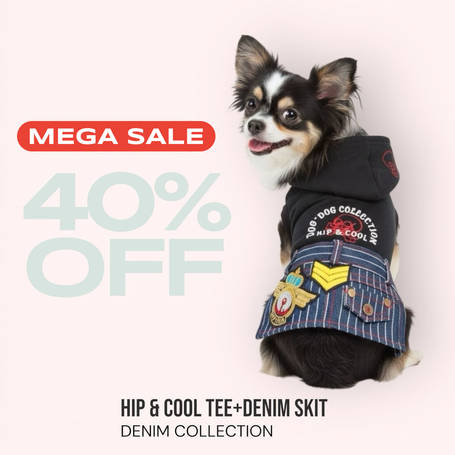 S472BK Hip & cool Tee + 牛仔裙 Hip & cool Tee + denim skirt