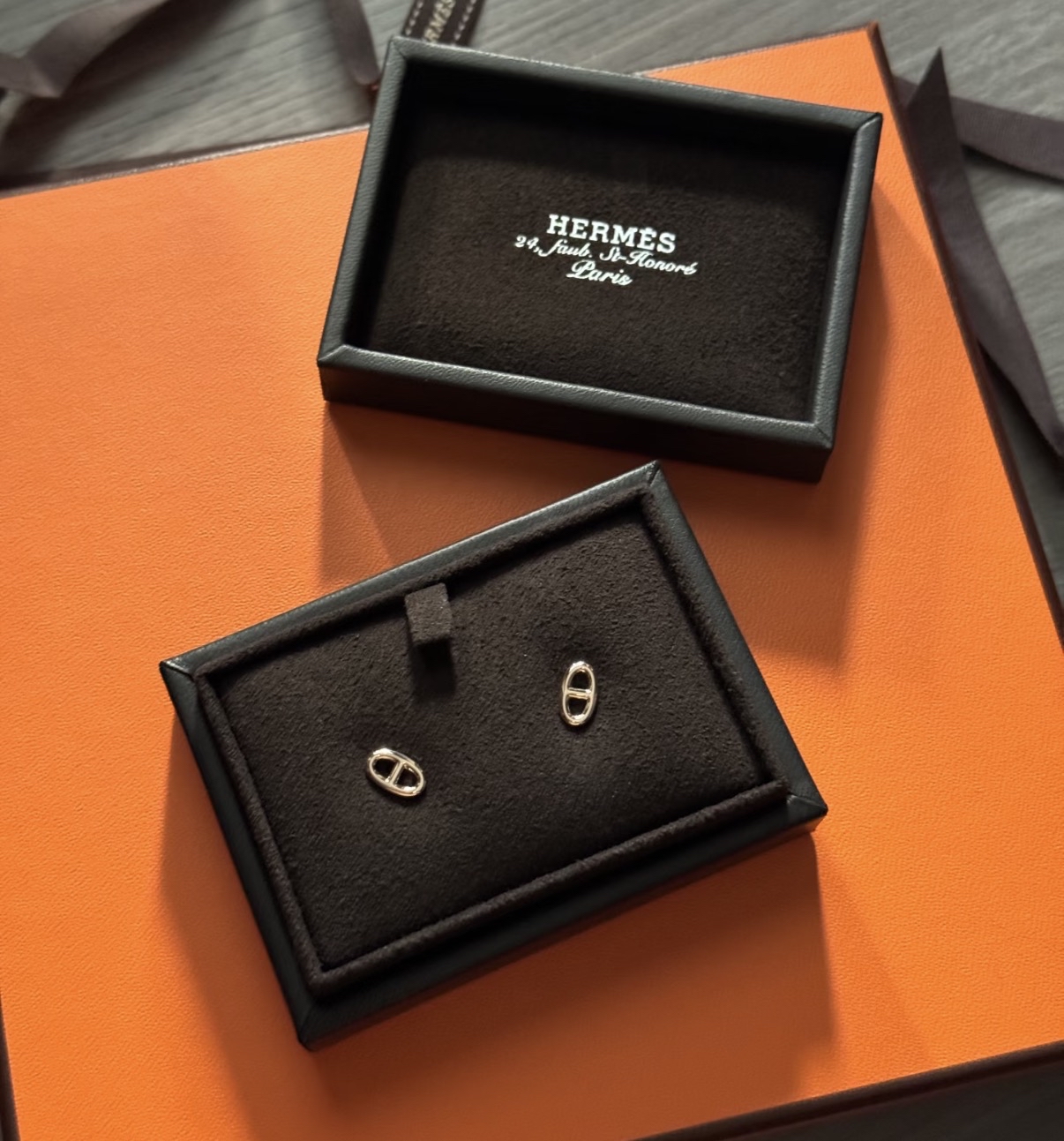 Hermes 豬鼻純銀耳環