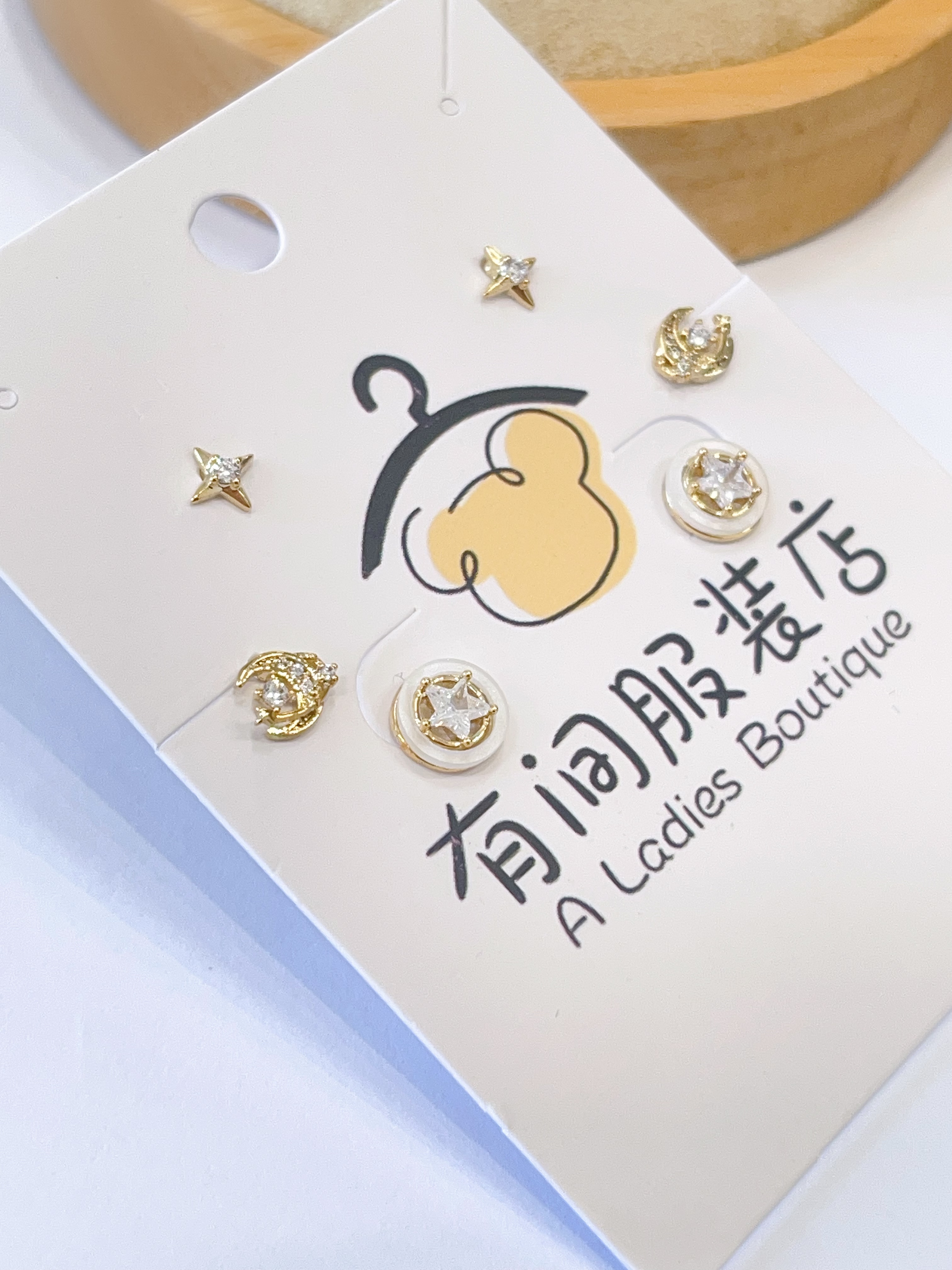 环绕星月耳环套装