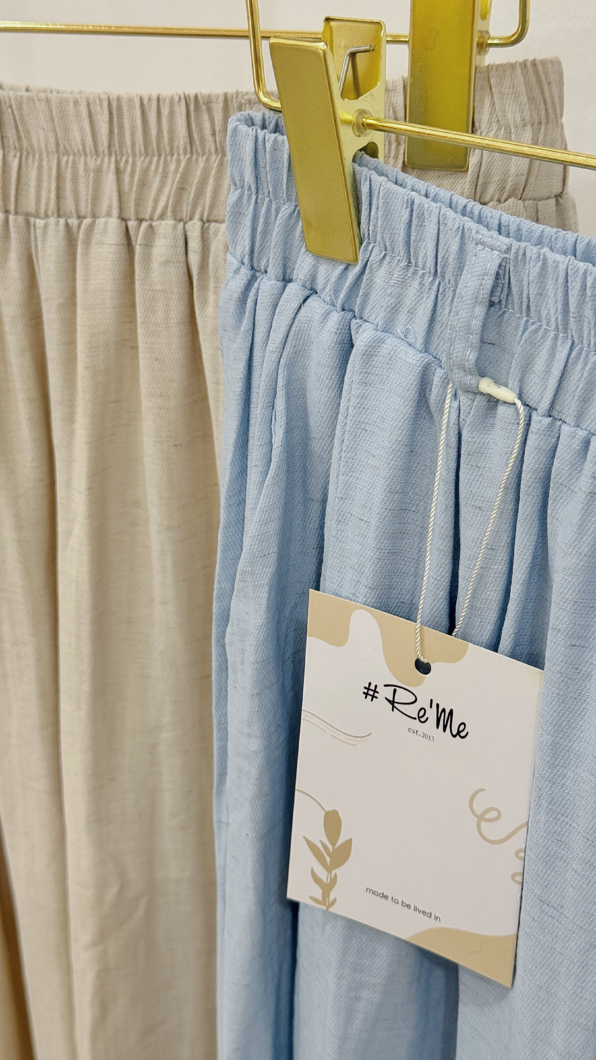 亚麻系松弛宽松阔腿裤