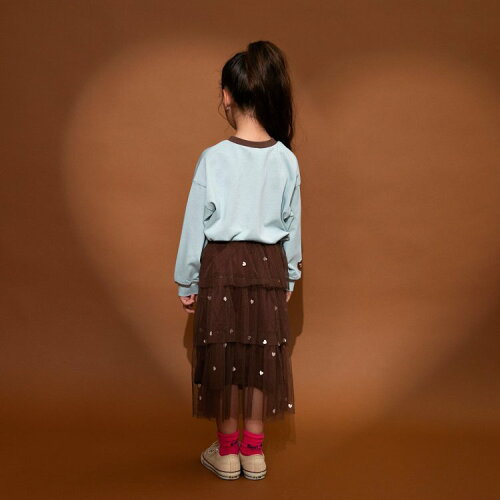 🆕【⭐訂購⭐】 🇯🇵日本直送 🌀愛心刺繡 薄紗層疊 及膝 #半截裙［2款選］🌀 [ELAA-0233][260226]