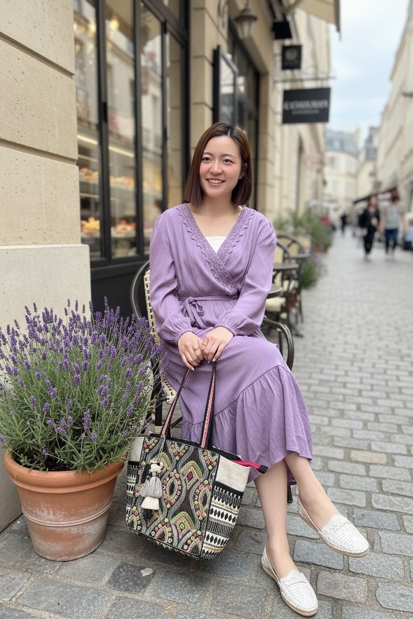 Taro Overlap V-Neck long sleeves OP #1402