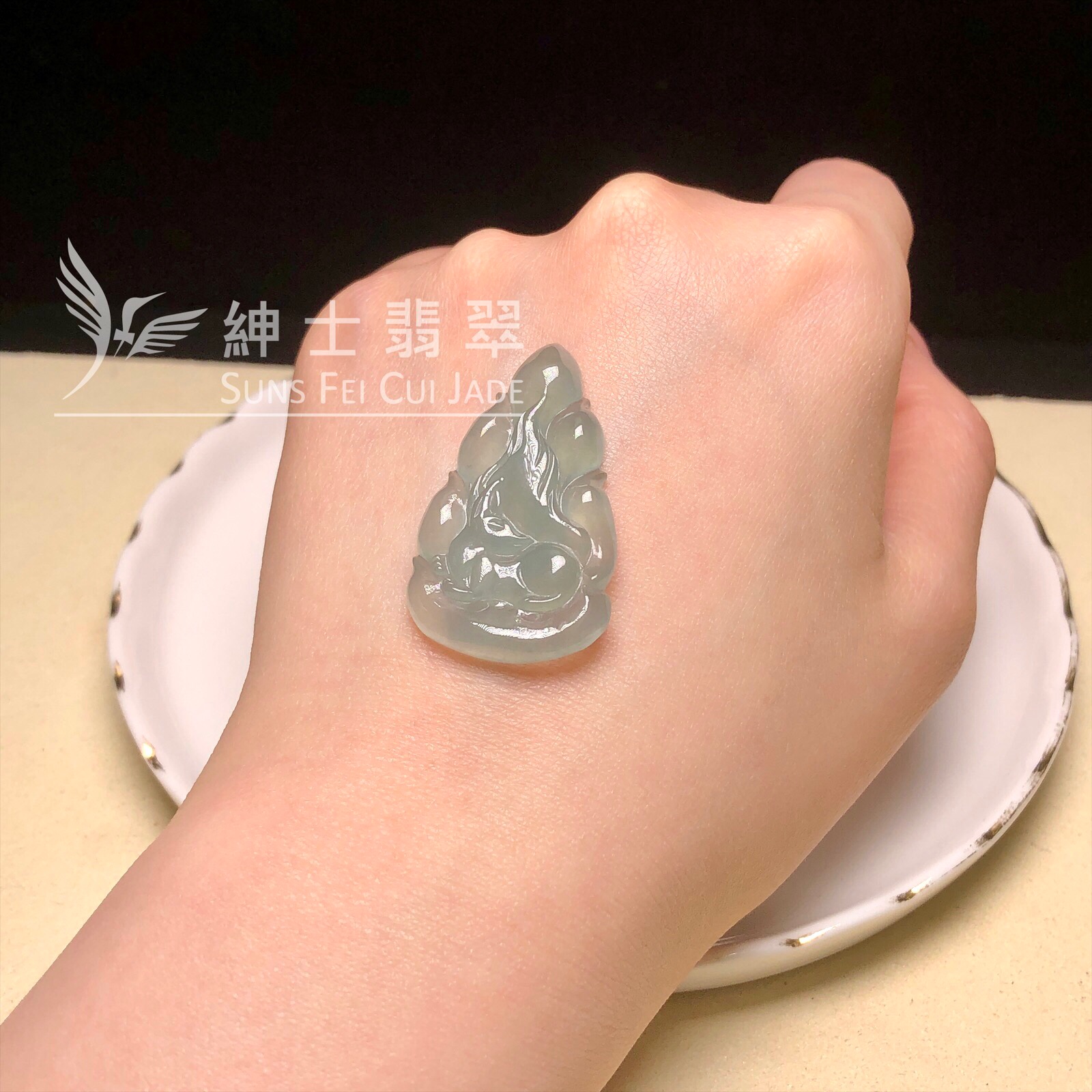 #YK00227 糯冰九尾狐吊墜 