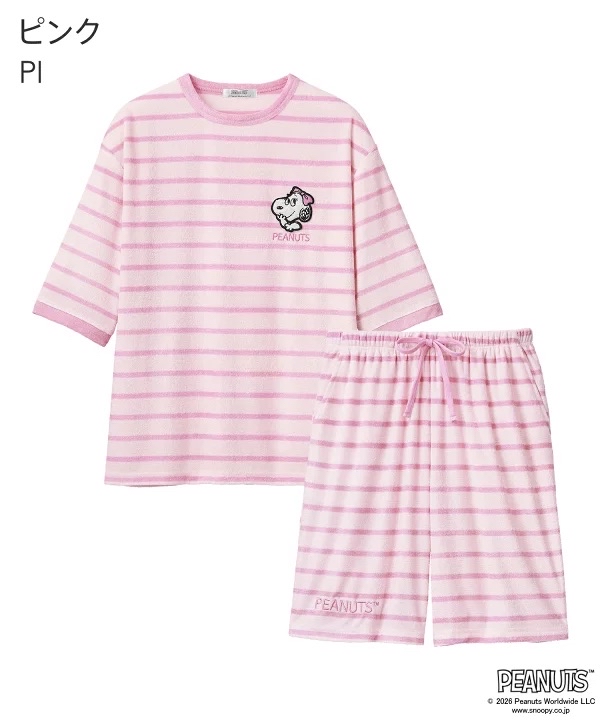 日本預訂📍日本Snoopy刺繡圖案涼感睡衣套裝 不包郵