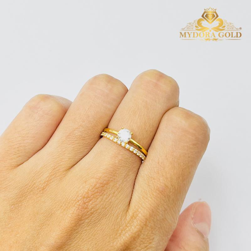 MYDORA EMAS 916 Cincin Batu CZ Solitaire Minimalist  EMAS 916/22K