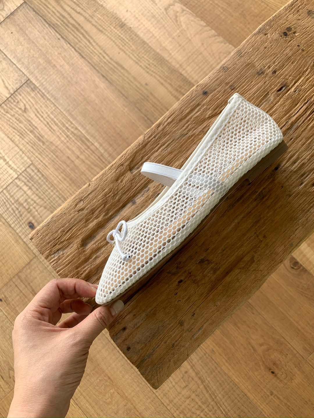 Ribbon Netted Ballet Flats (3 colors)