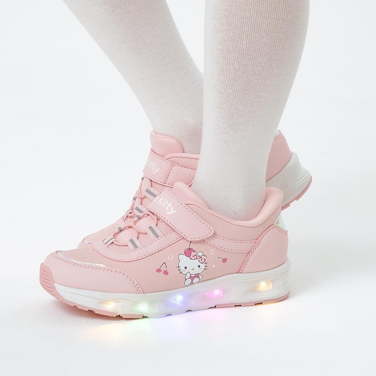 🇰🇷預訂 韓國直送🇰🇷Sanrio Hello Kitty人物印花魔術貼閃燈波鞋