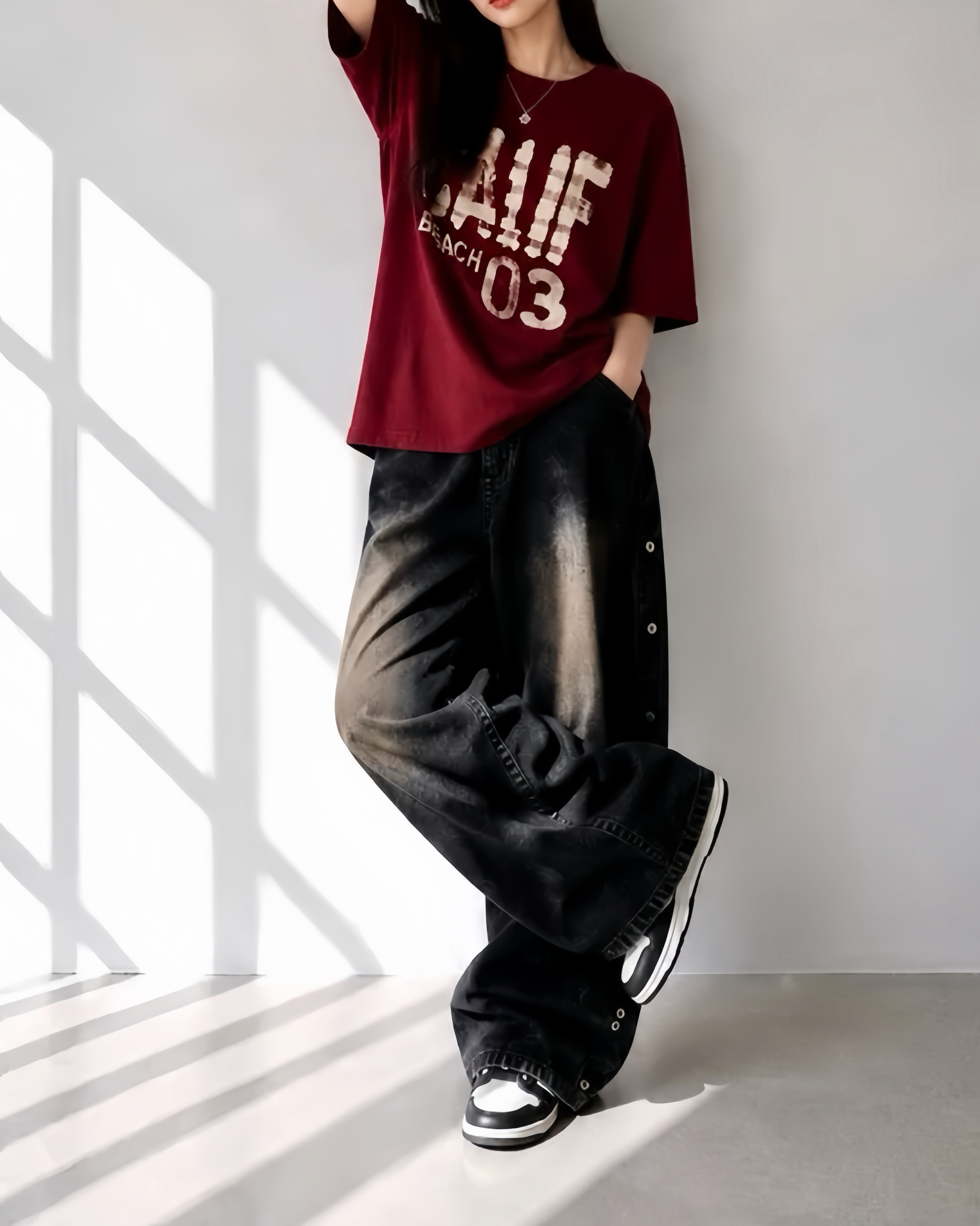 Vintage Wash Graphic Oversized Tee⁠