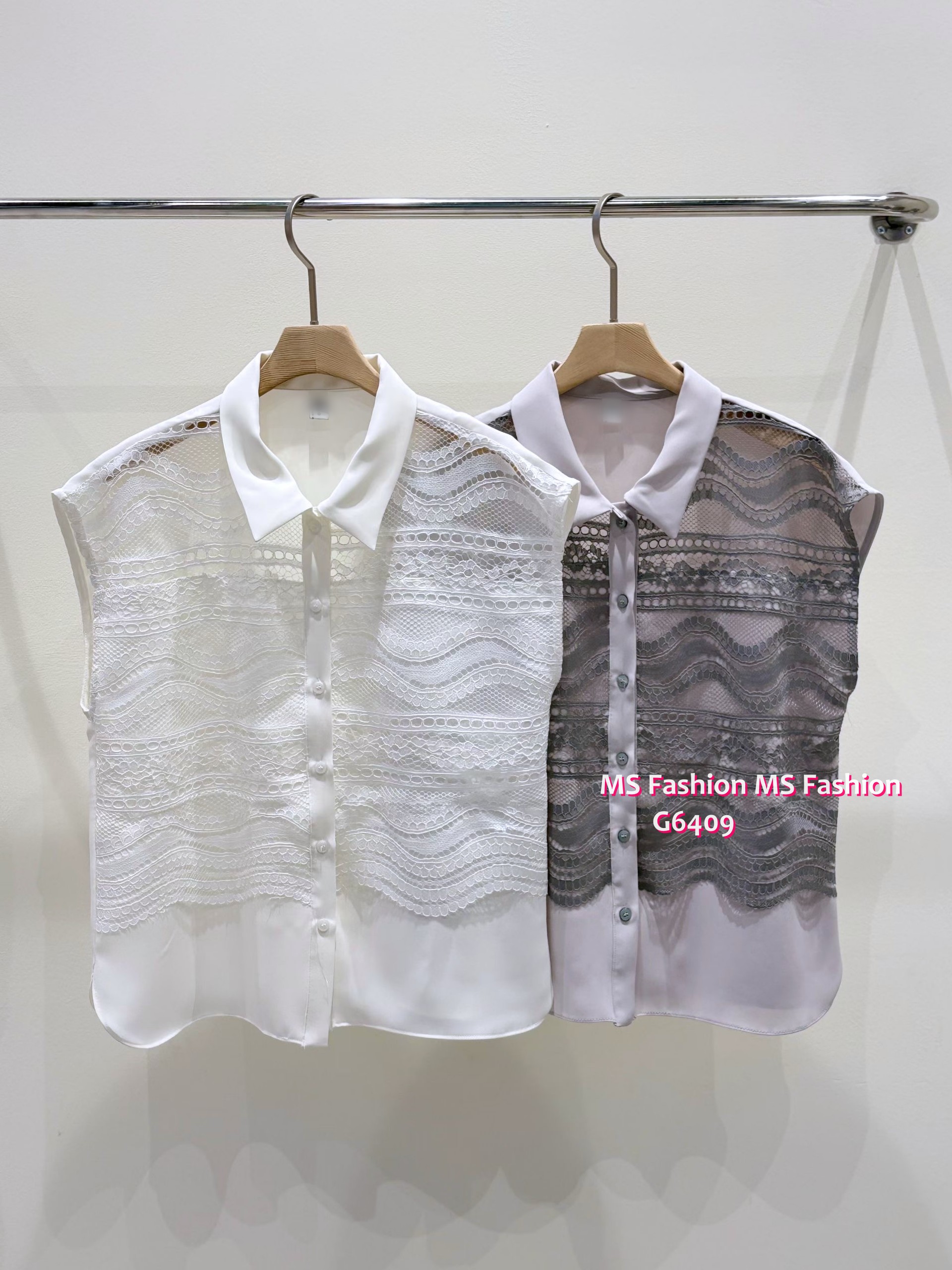 G6409 靚料拼lace top