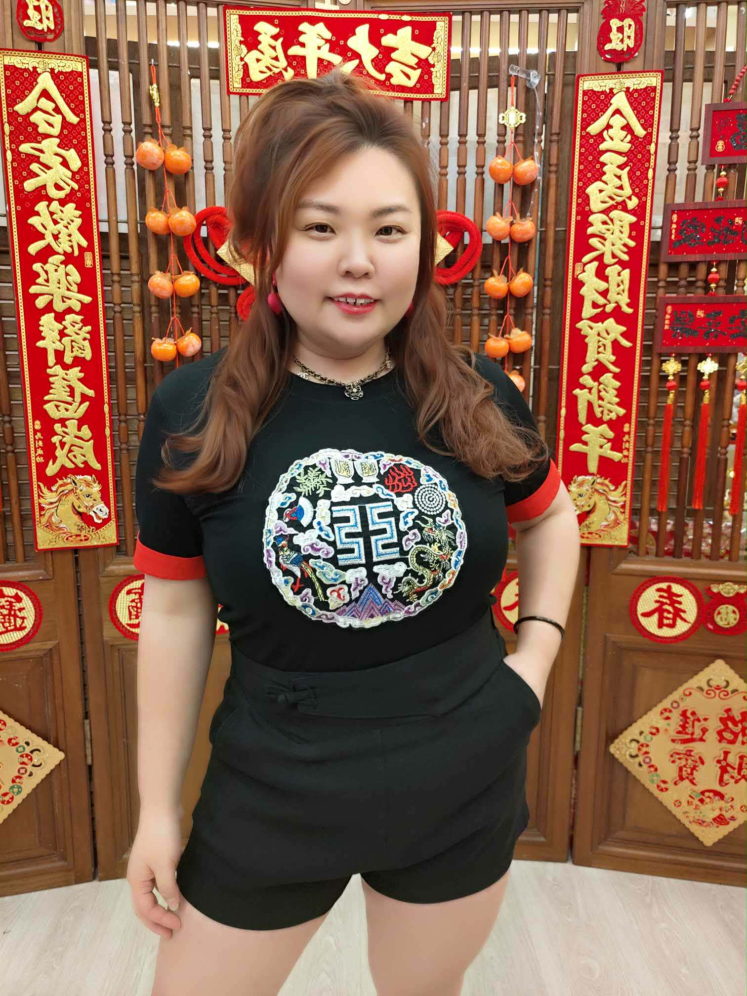 NFA06 NW#1398 腰头盘扣设计短裤