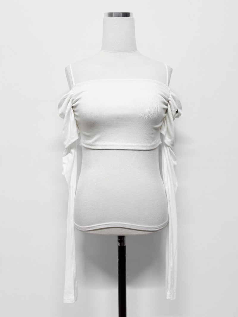 Ruched Off-Shoulder Long Sleeve