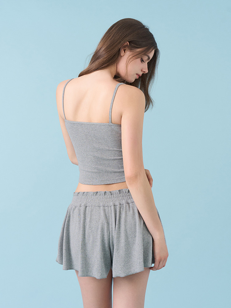 【A字修身顯瘦褶褶裙褲】預購_Eyelet skirt shorts by Grandeline