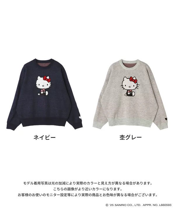 日本預訂📍日本Hello Kitty圖案心心手袖冷衫 不包郵