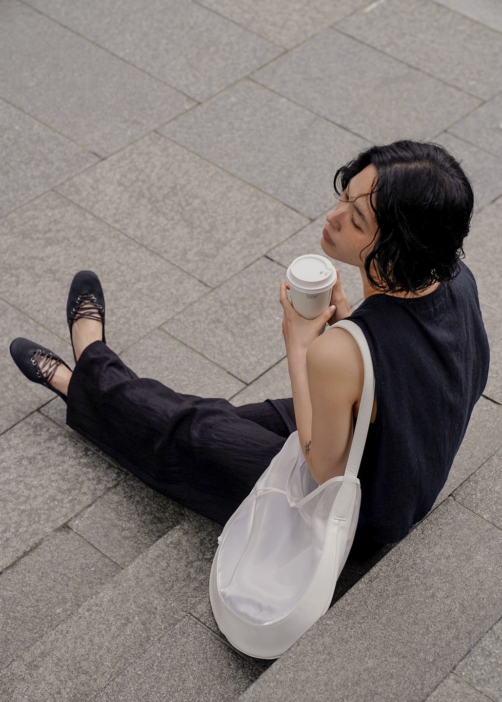 🇰🇷韓國Kwani - Curvee Hobo Bag Organza White