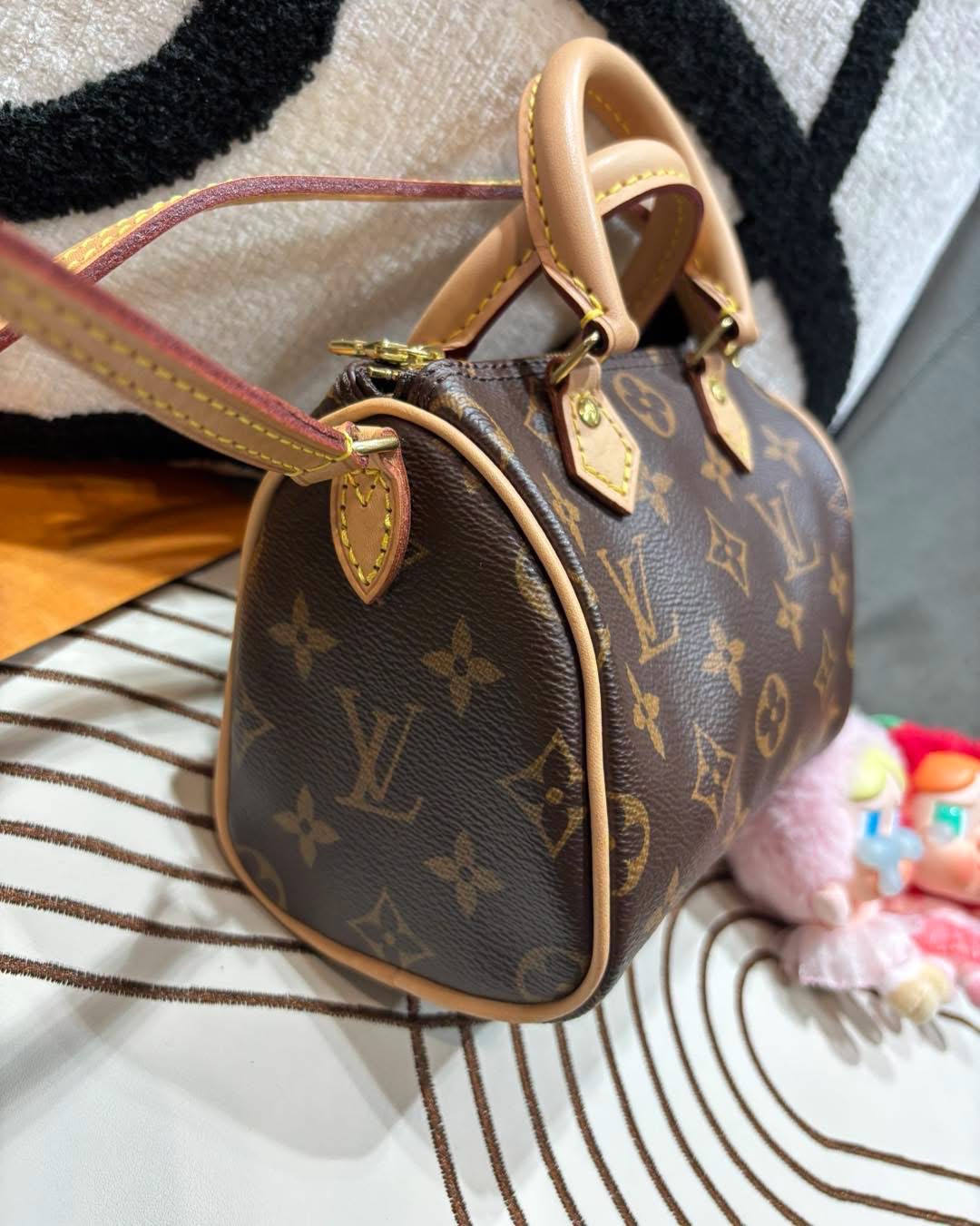 Lv nano speedy monogram  100%Authentic ,95%new ✅收據✅dust bag