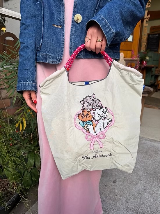 日本預訂📍日本限定Ball & Chain x 迪士尼貓貓刺繡圖案袋 (M Size) 不包郵