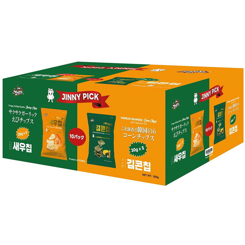 日本🇯🇵直送✈️✈️  JINNY PICK 韓國海苔玉米片和蝦片什錦裝（各5份）