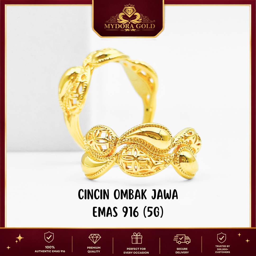 MYDORA Cincin Ombak Jawa (5G) l EMAS 916/22K