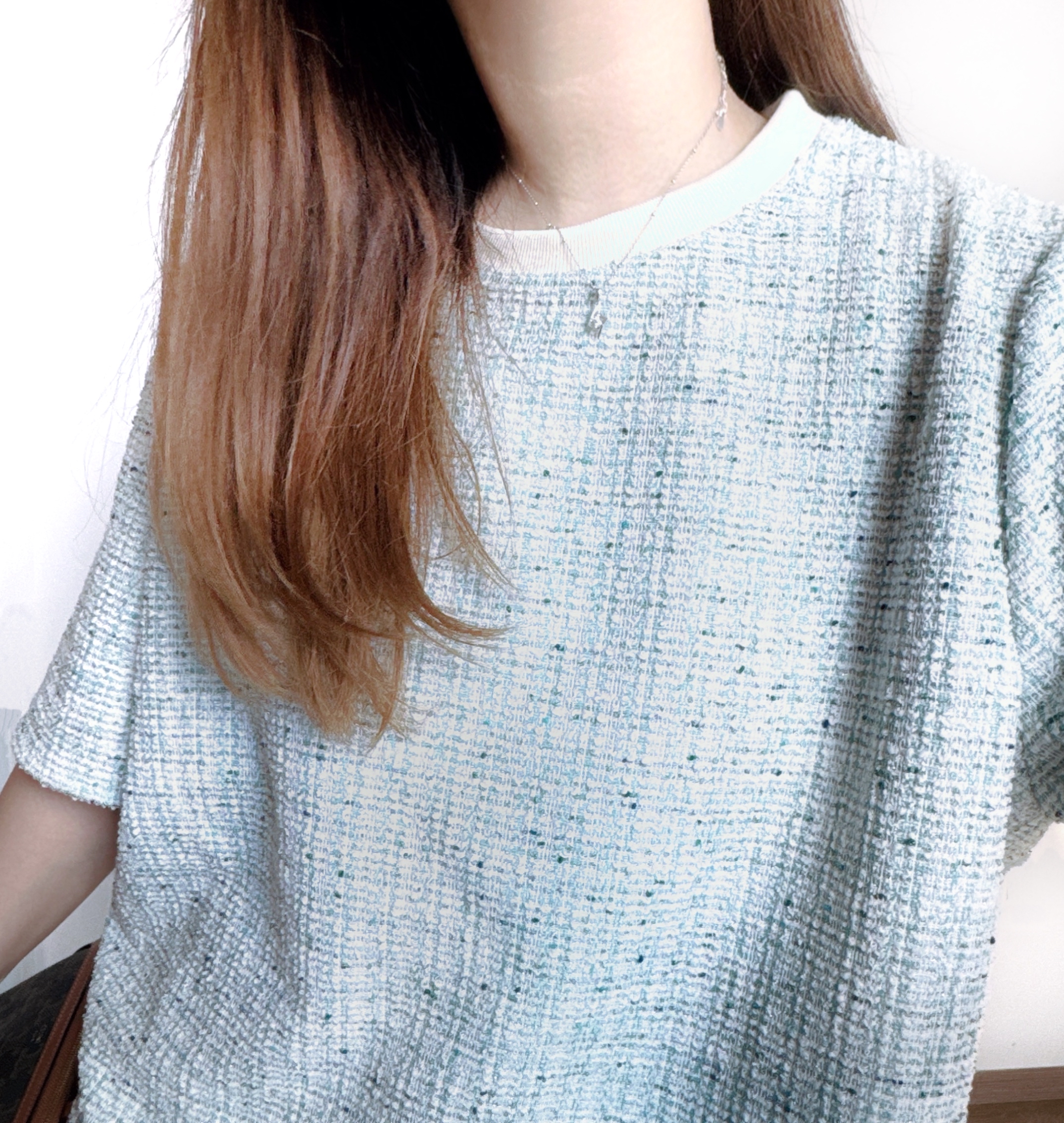 小香風tweet 料Top - 水藍