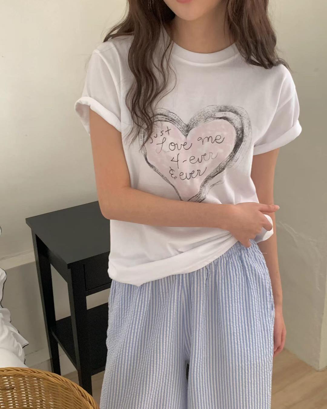 just love me forever print tee