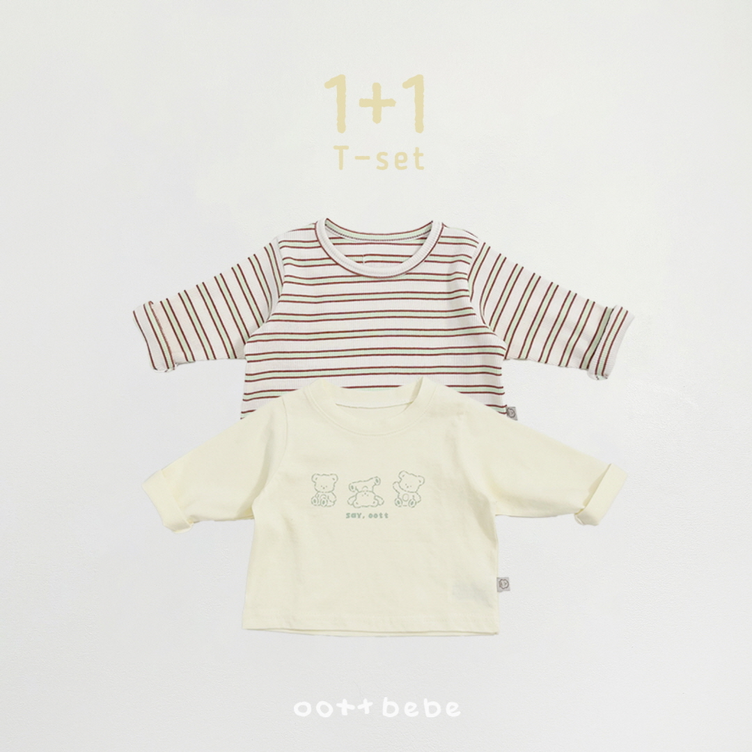 🇰🇷Oottbebe 1+1 tee set