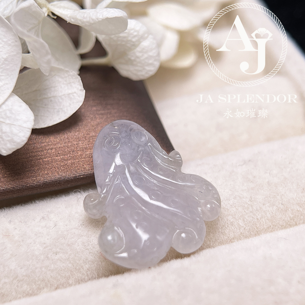 JN-3375 天然翡翠A玉-冰種八方來財八爪魚/章魚吊墜