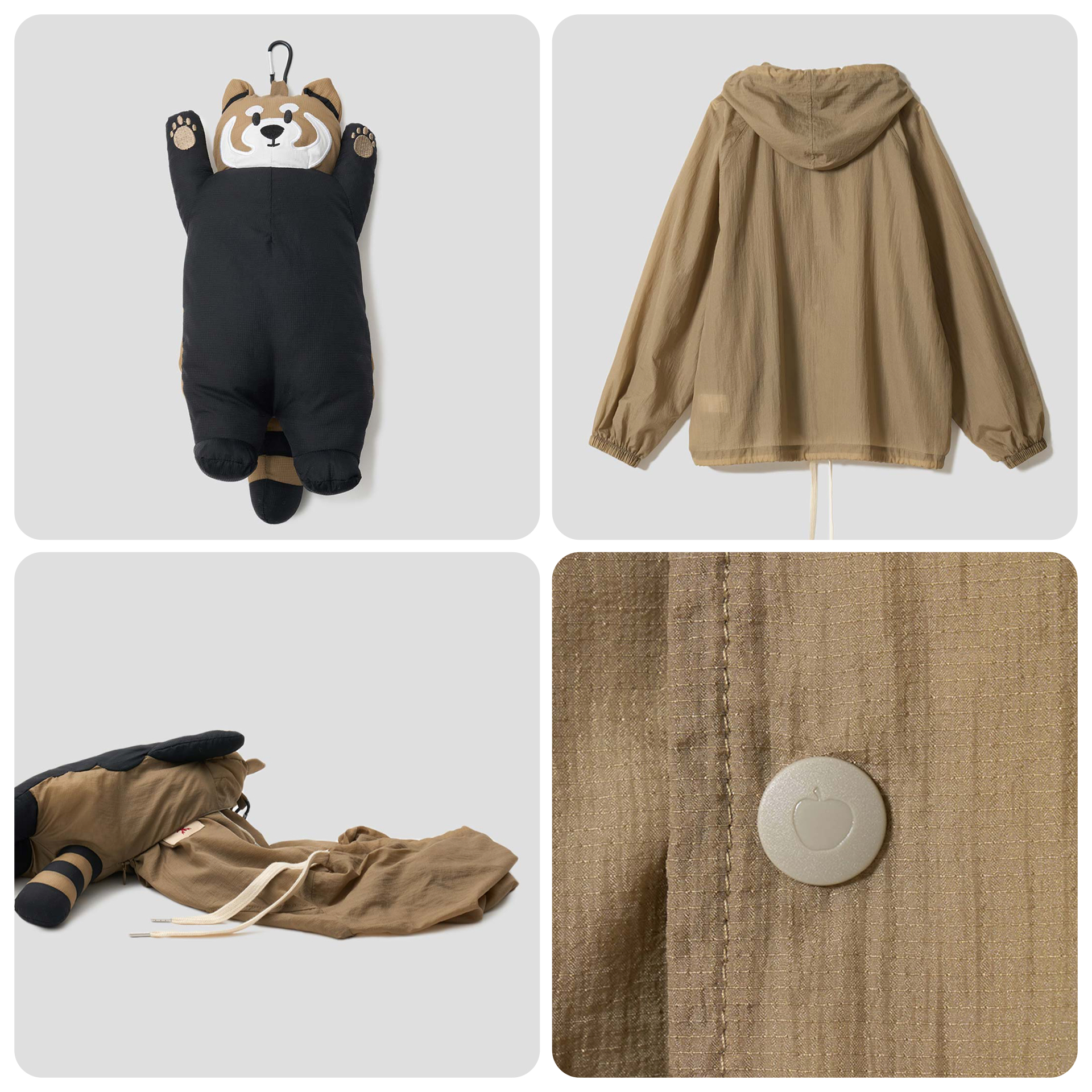 日本預訂📍黑豆人/小熊貓公仔收納風褸外套  不包郵