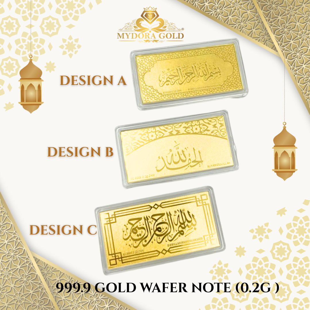 MYDORA 999.9 Gold Wafer Duit Raya Note (0.2g/0.5g)