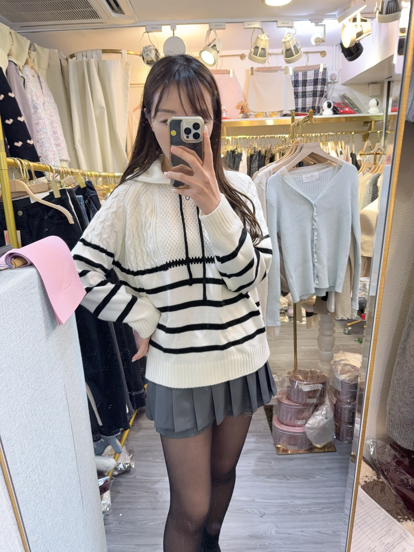 春季線針織麻織紋衛衣款