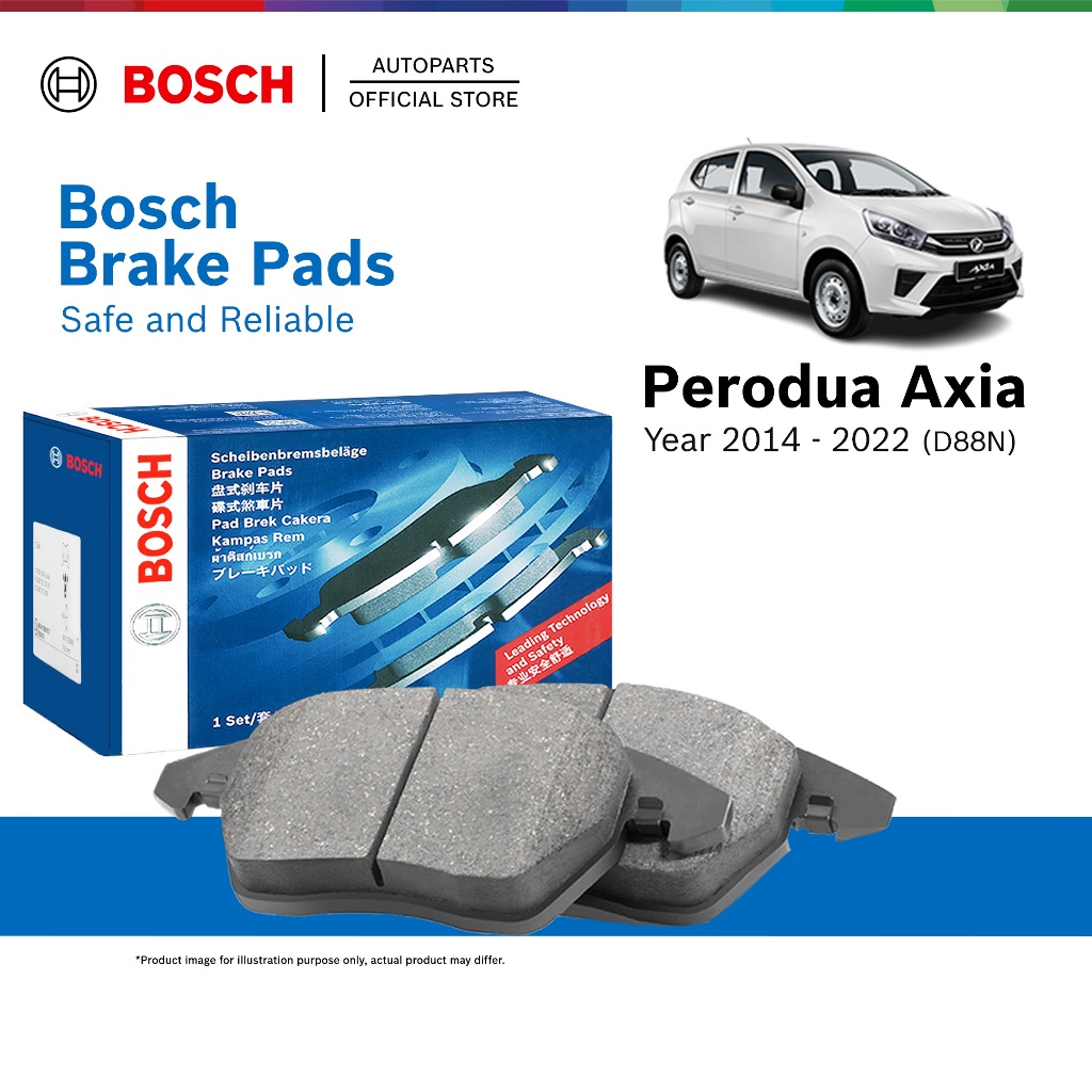 Bosch Front Brake Pads for Perodua Axia D88N (2014 - 2022) - 0986AB1070