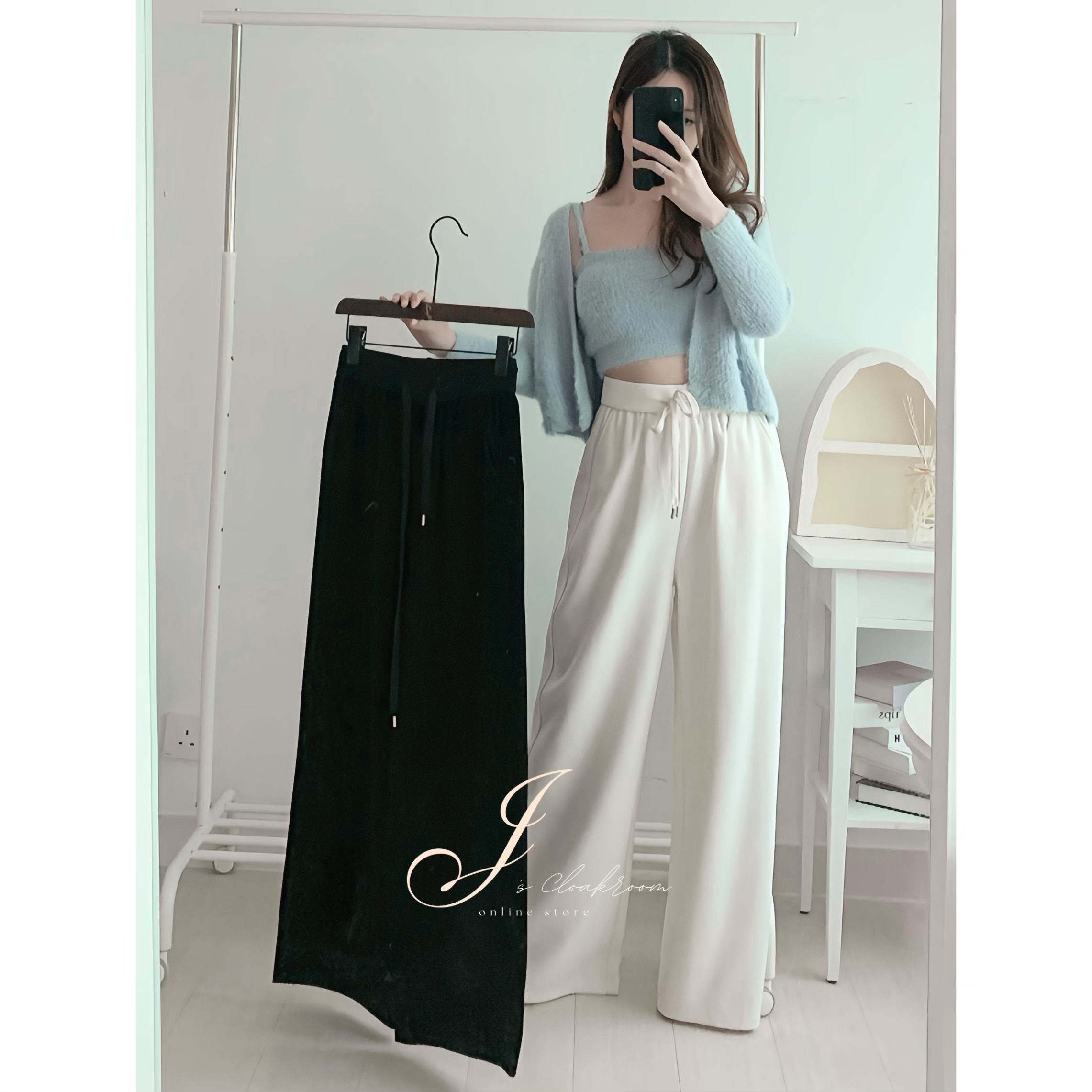 直筒型棉質長褲(KR)[2色]298447