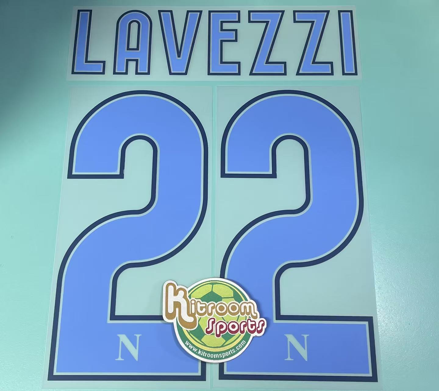 2010-11 Napoli Away Nameset #22 LAVEZZI