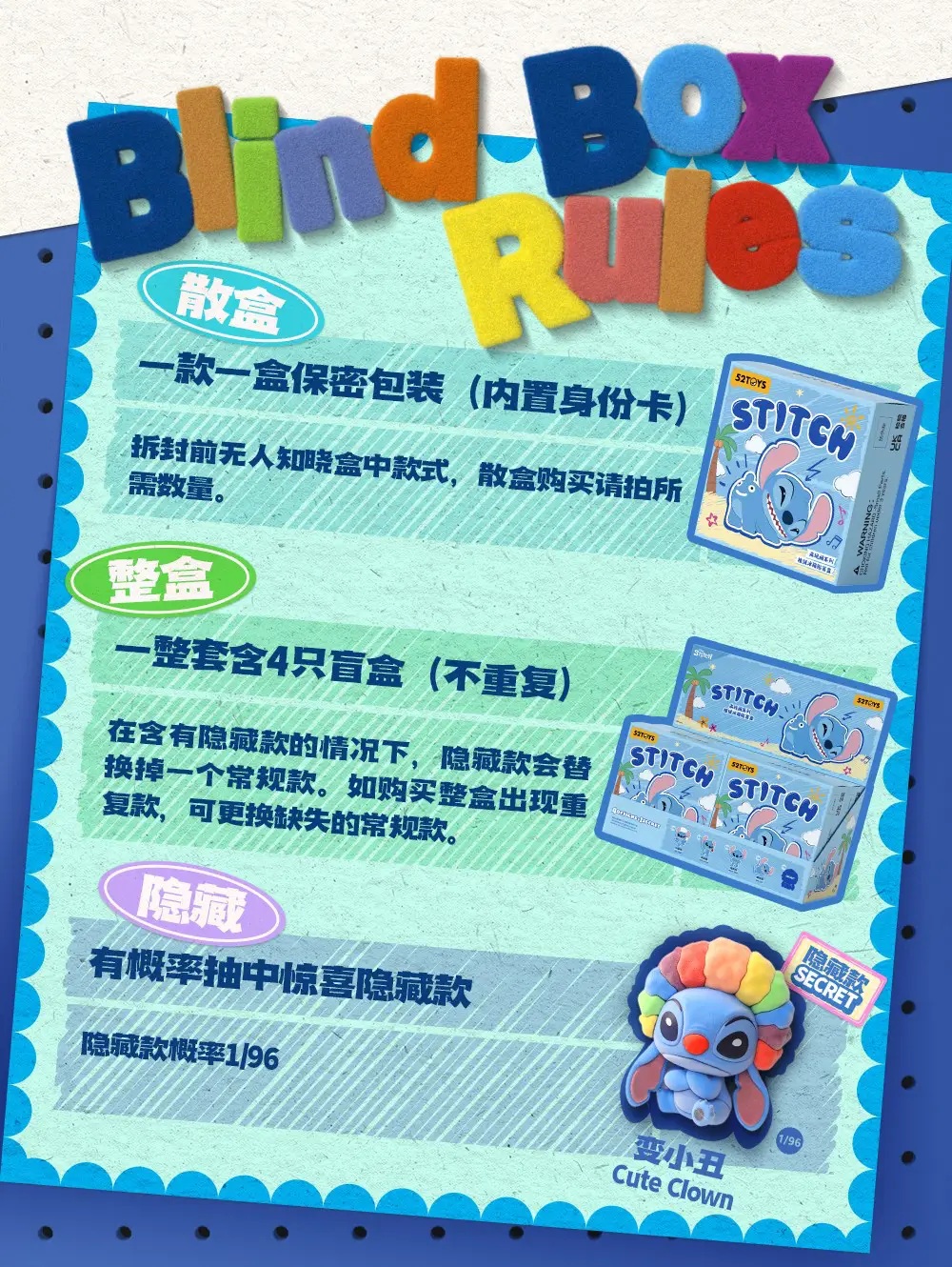 BLINDBOX Stitch Let's Play! Series Magnet 1Box 4pcs