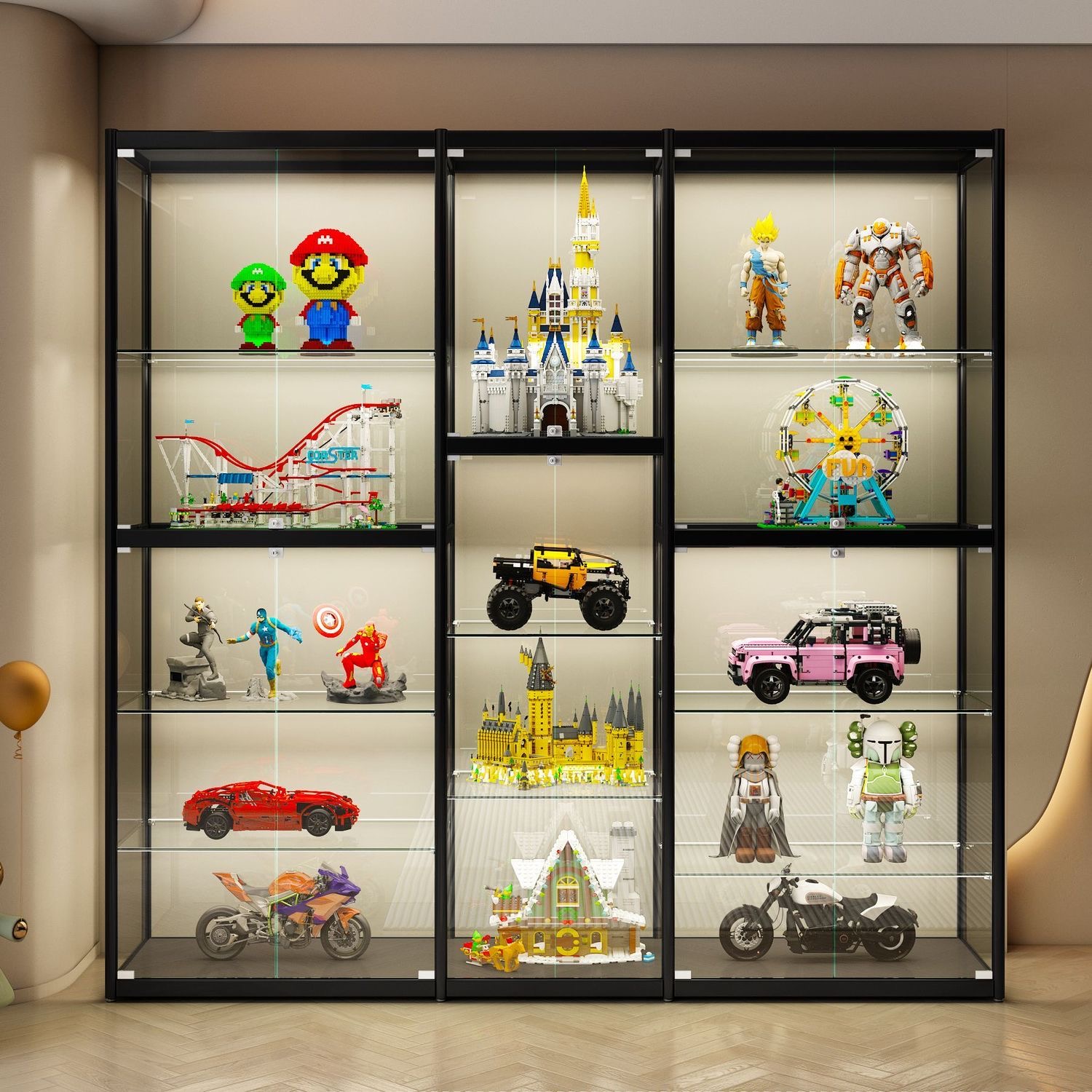 Lego 玻璃展示櫃 家居透明陳列櫃 動漫 Gundam 玩具模型手辦展示櫃Display Cabinet