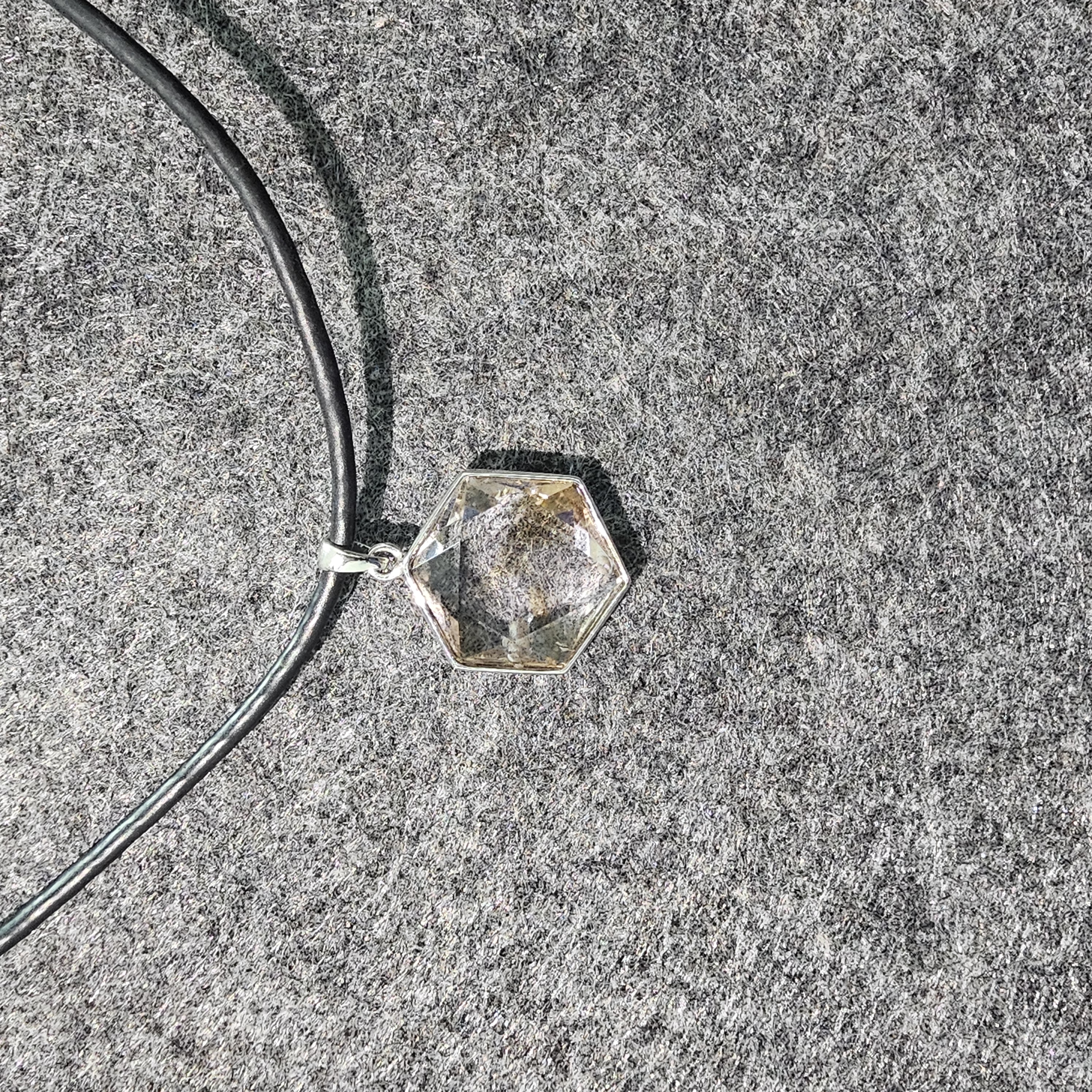 紫黃水晶六芒星925銀大衛星