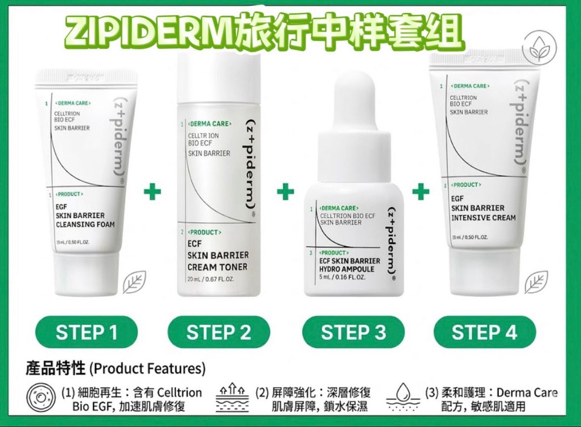 ZIPIDERM「EGF 肌膚屏障修護旅行套組」