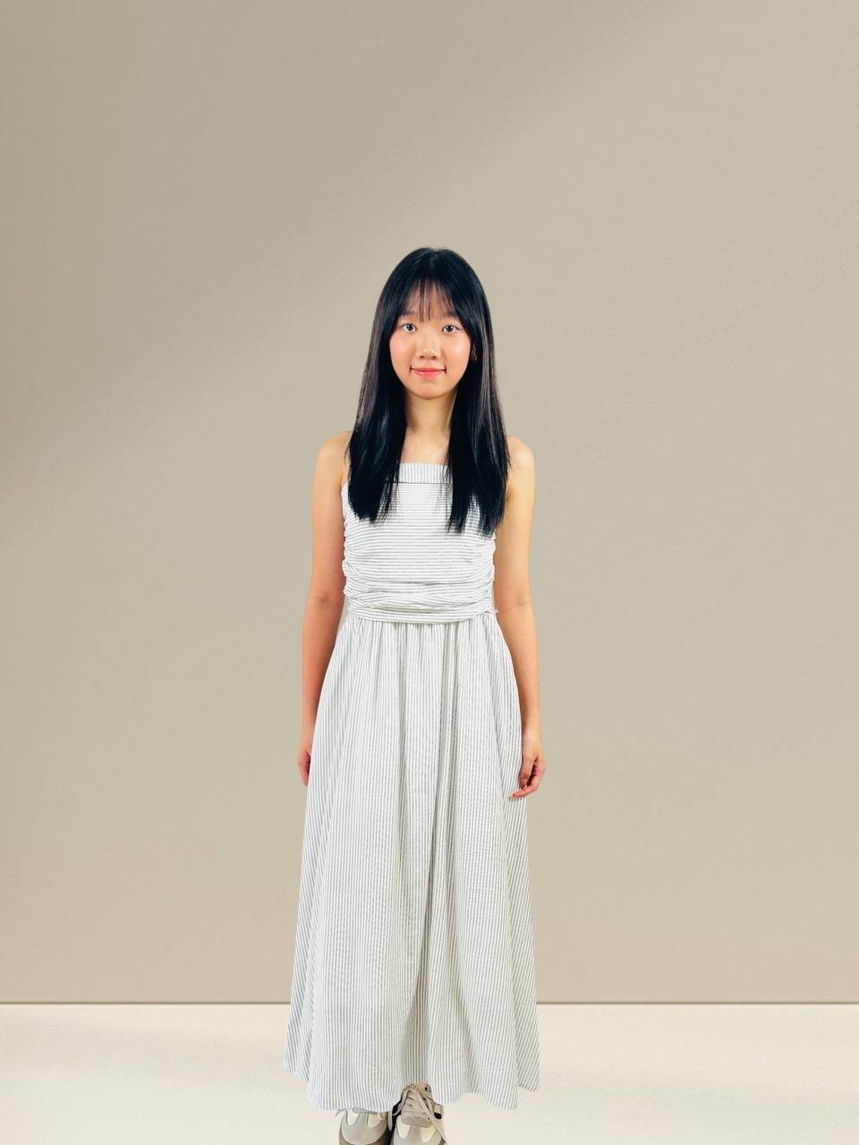 W8258A - Striped Maxi