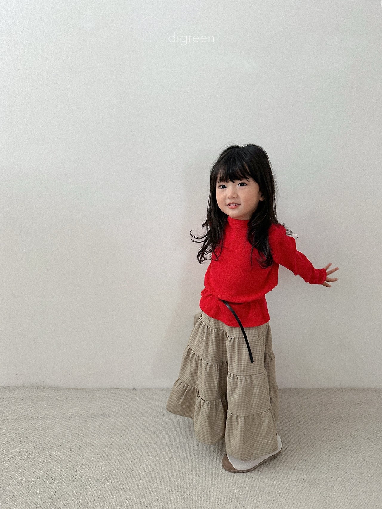 Digreen | check ruffle skirt 