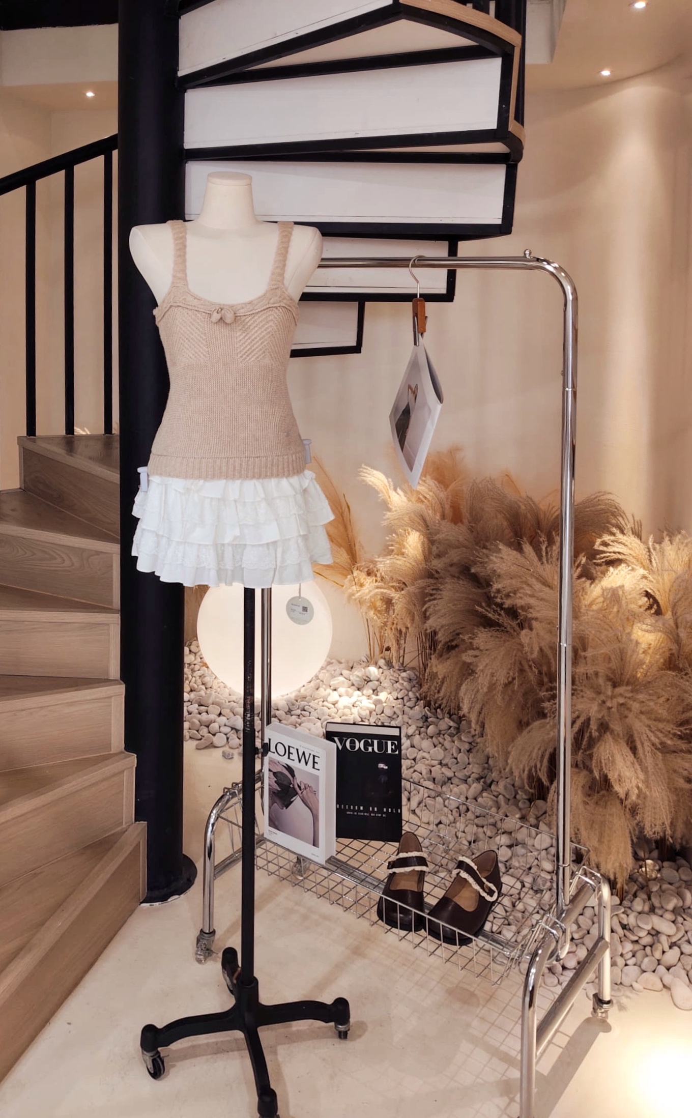 蝴蝶结针织吊带背心