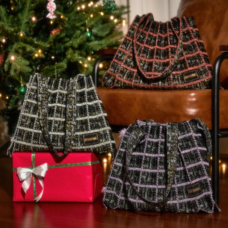 PLEATSMAMA Tweed Shopper Bag (3色)