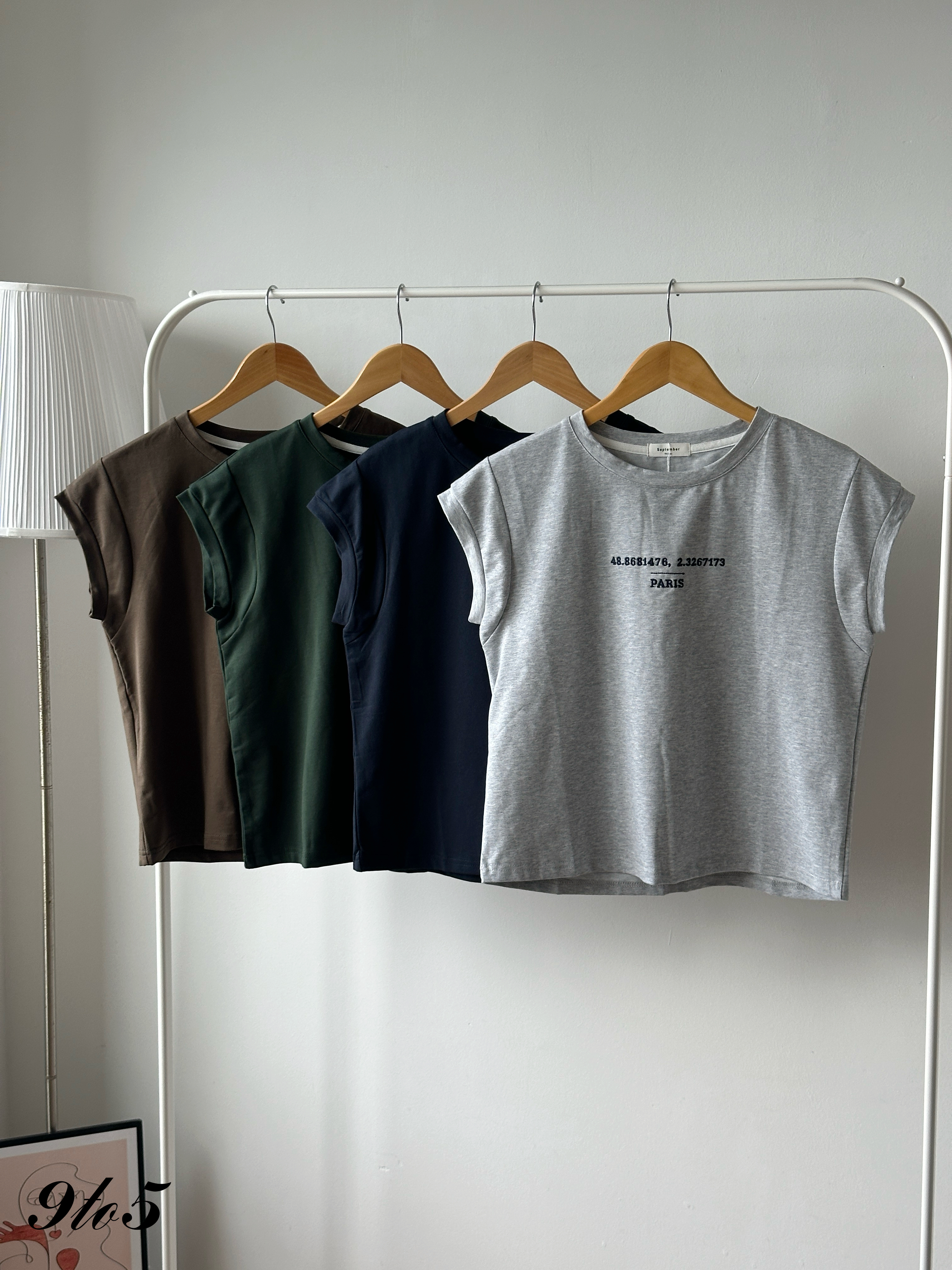 T4343 Embroidery Wording Tee - 4 Colors 