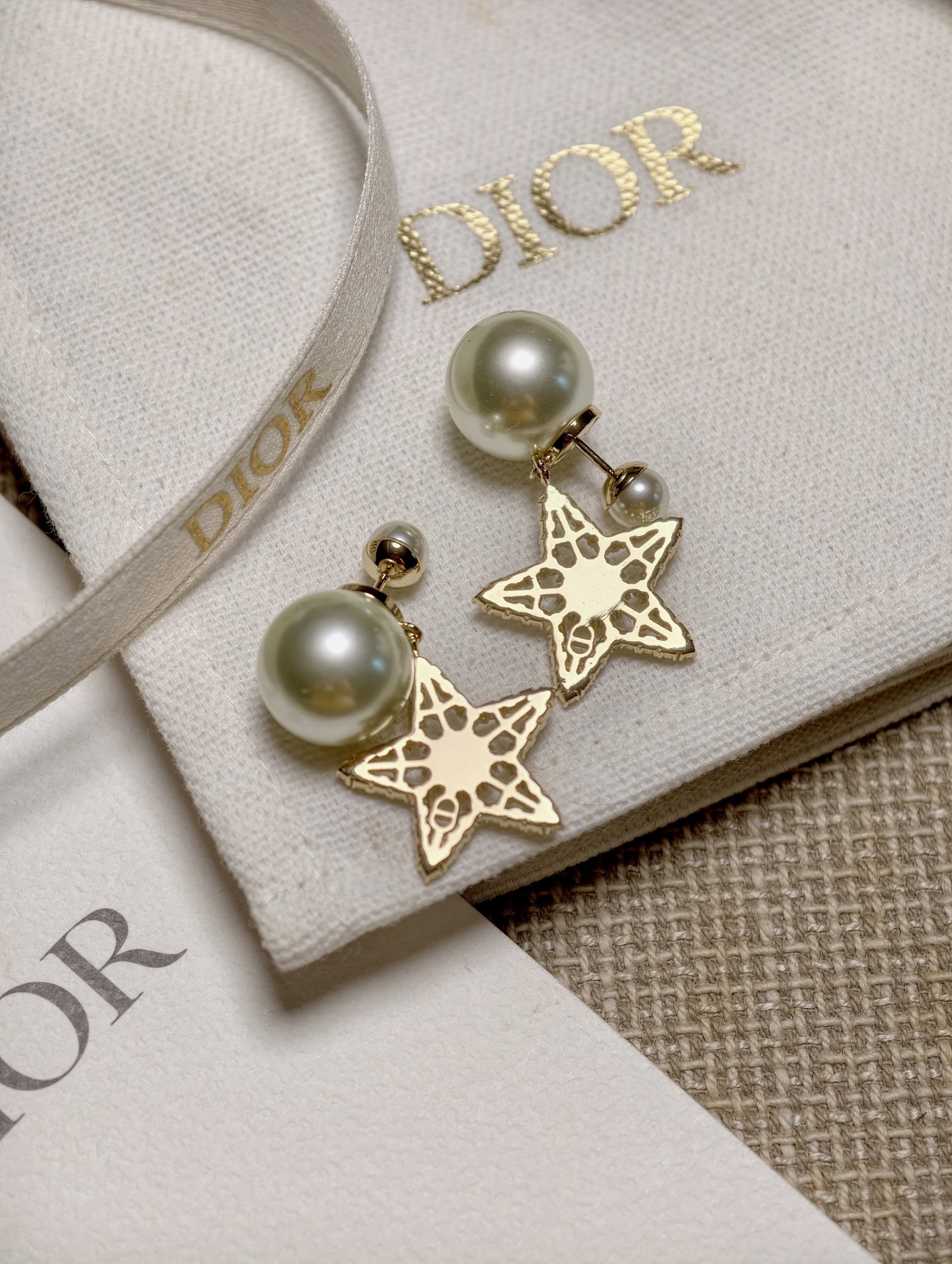 【原單】DIOR 星星珍珠CD耳環 連禮盒