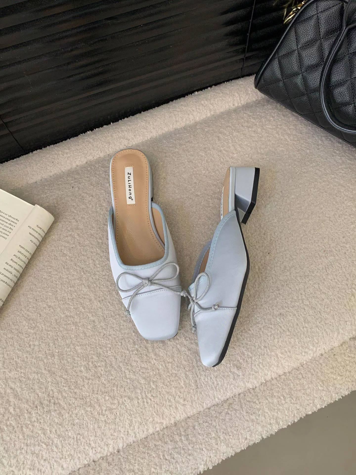 520-12 法式蝴蝶结穆勒鞋 🇨🇳