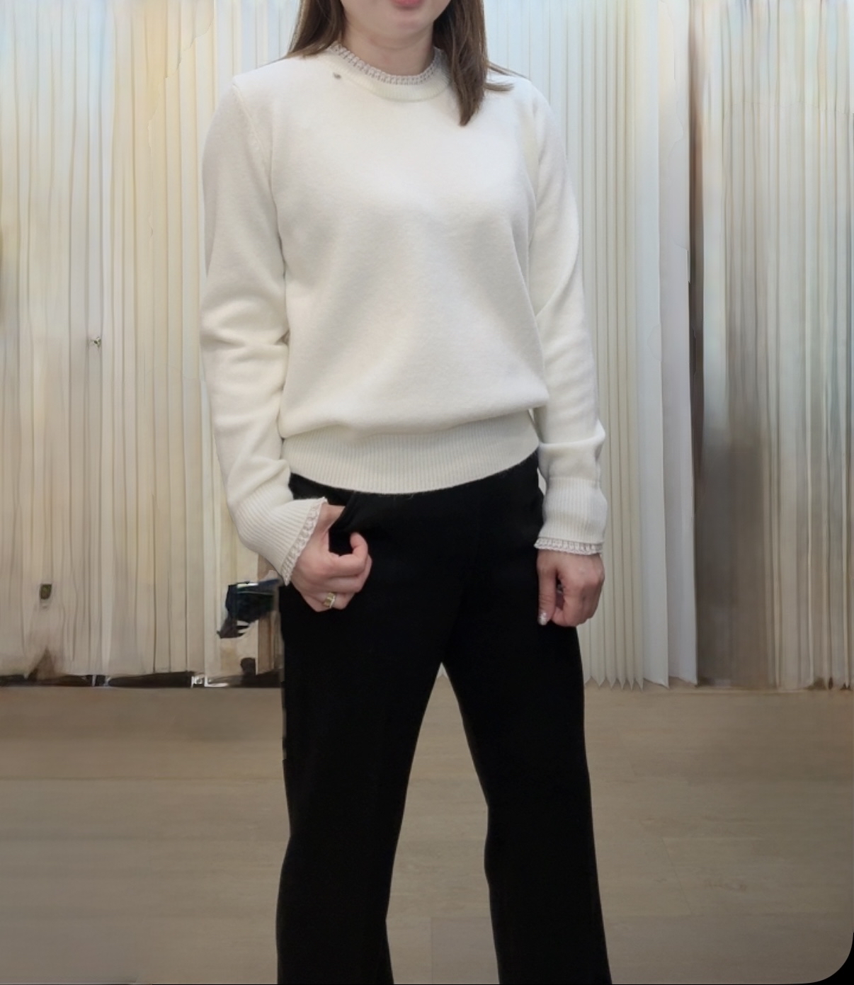 韓國 Lace 邊針織衫 M164 A1460220