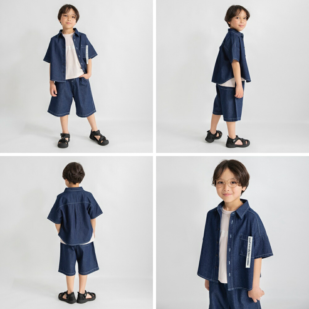 🆕【⭐訂購⭐】🇯🇵 日本直送 🌀🇯🇵 日本直送🇯🇵 型格 胸袋織帶 水洗牛仔布 短袖襯衫🌀 [ELCA-0118][260402]