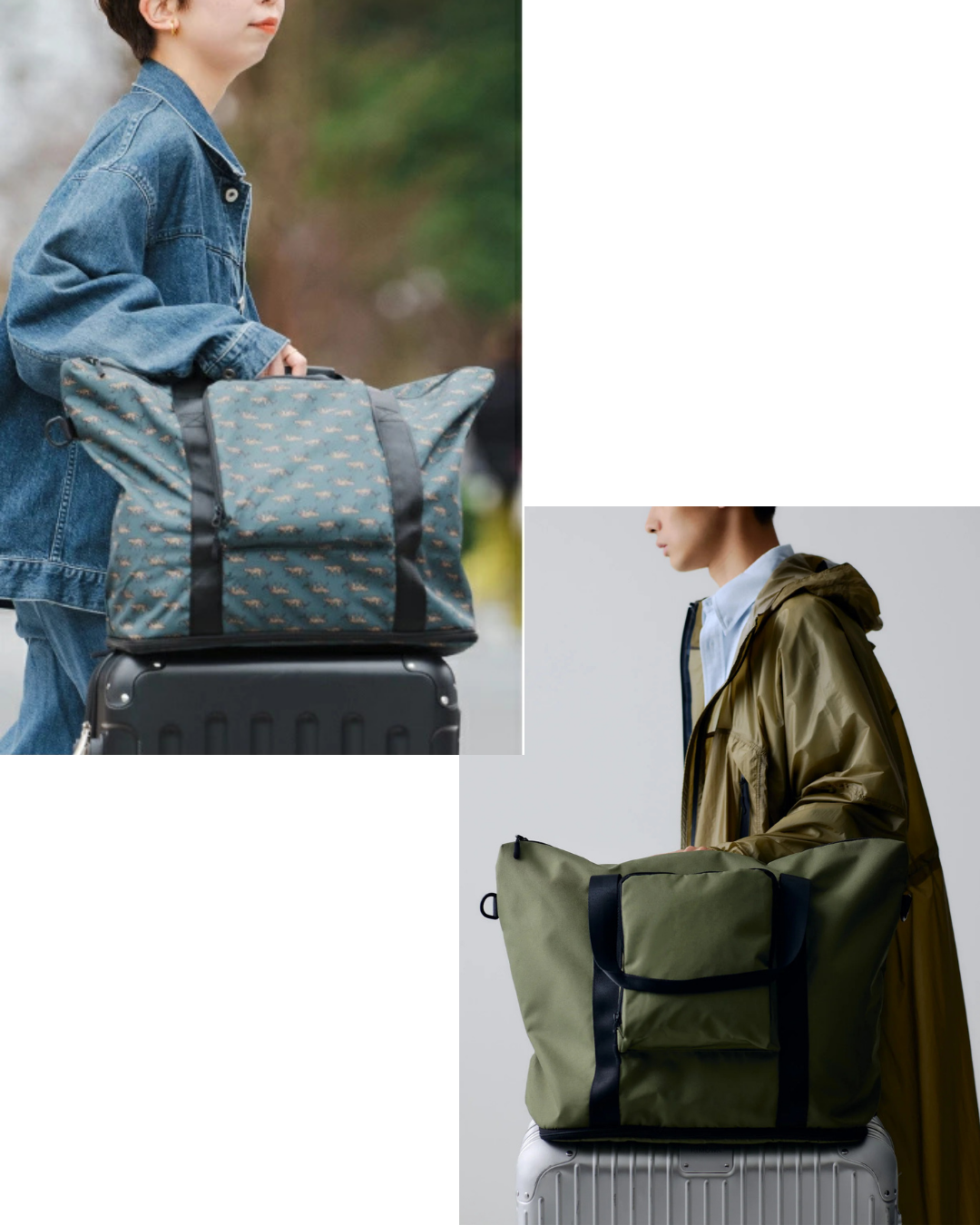 日本代購【 日本直送 Kiu 行李箱專用大容量旅行袋 | Carry-On Tote Bag | Large Packable Tote Bag for Suitcase Handle 33L 】﻿﻿﻿﻿﻿