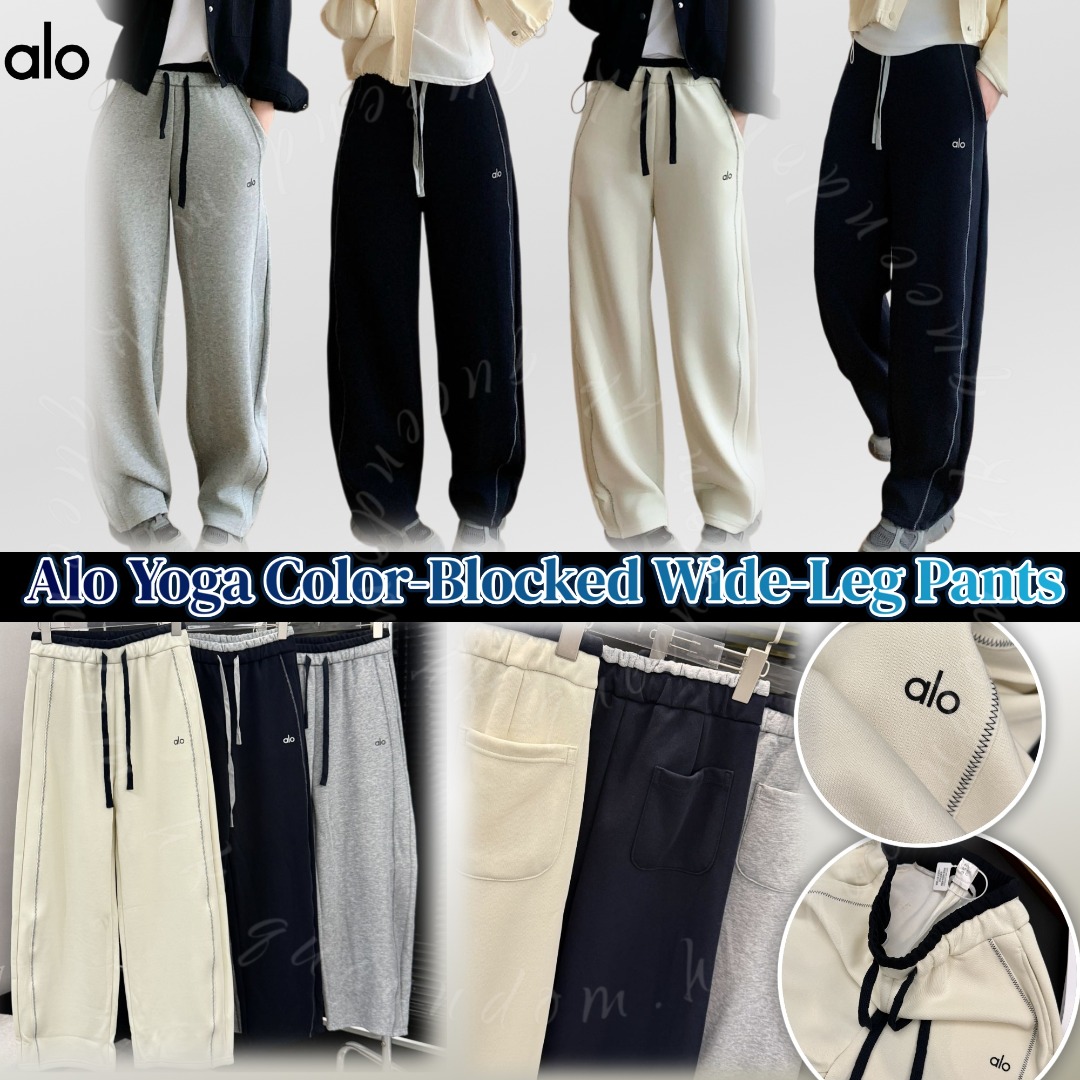 Alo Yoga Color-Blocked Wide-Leg Pants 直筒弯刀闊腿褲